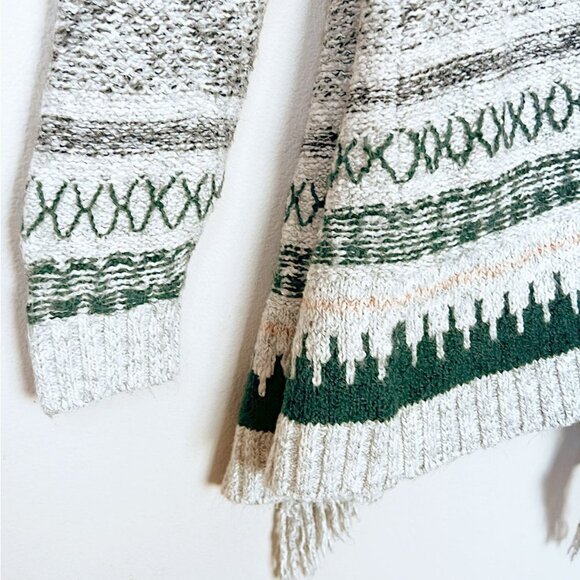 CAbi Shetland Cardigan Waterfall Sweater Boho Aztec Fringe Open Front Small Sz S - Picture 11 of 16